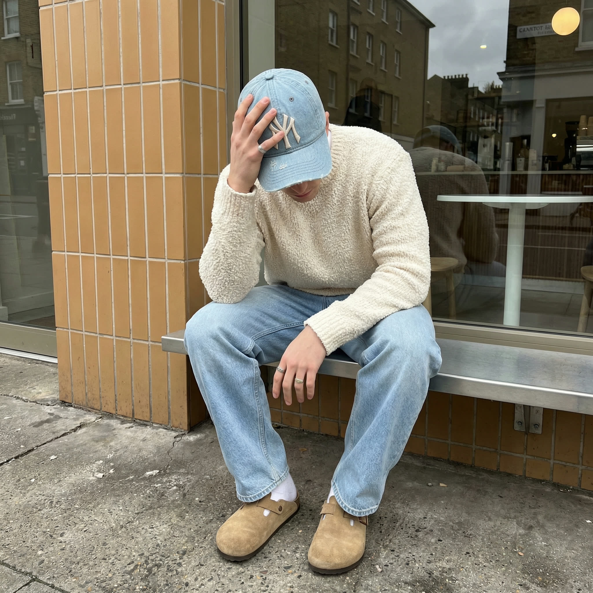 CAPY casquette jeans détail coutures